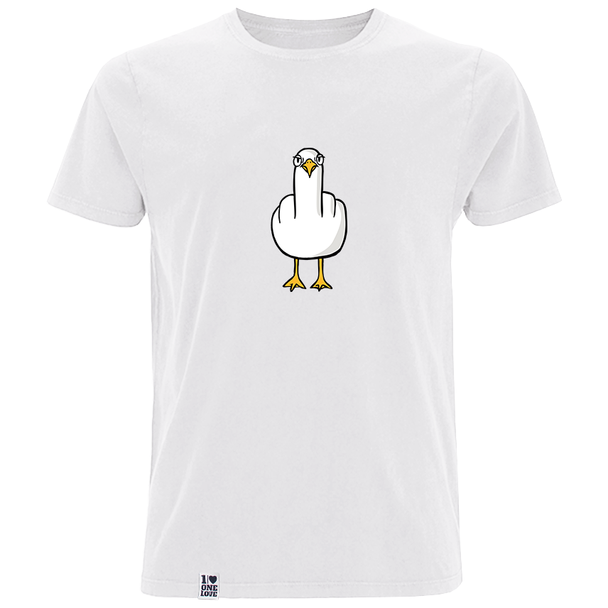 Fuck You Möwe - Herren Shirt | 100% Bio-Baumwolle | Backprint