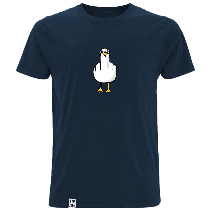 Fuck You Möwe - Herren Shirt | 100% Bio-Baumwolle | Backprint