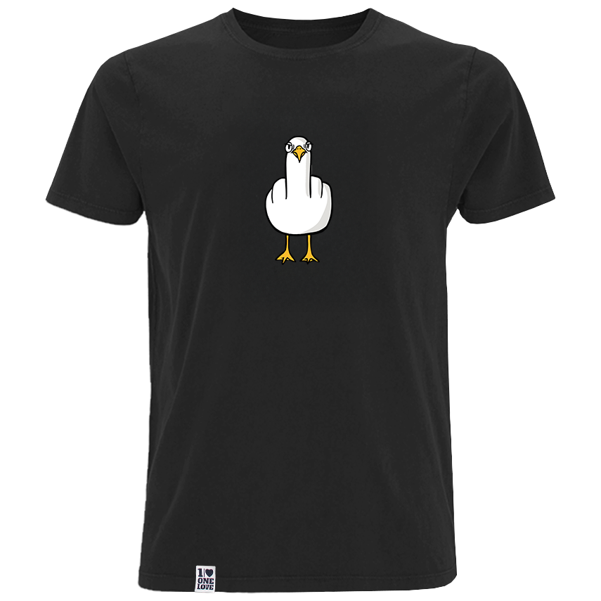 Fuck You Möwe - Herren Shirt | 100% Bio-Baumwolle | Backprint