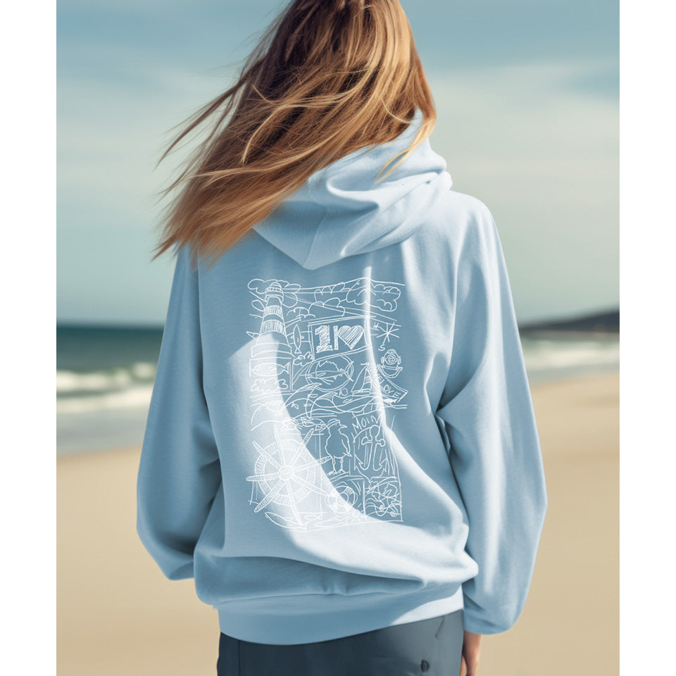 Ocean Collage – Unisex Hoodie | 100% Bio-Baumwolle | Backprint
