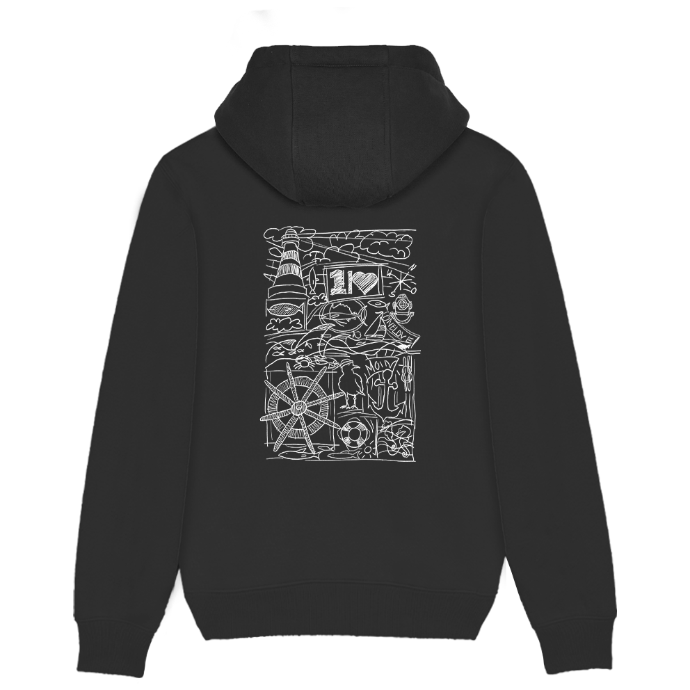 Ocean Collage – Unisex Hoodie | 100% Bio-Baumwolle | Backprint