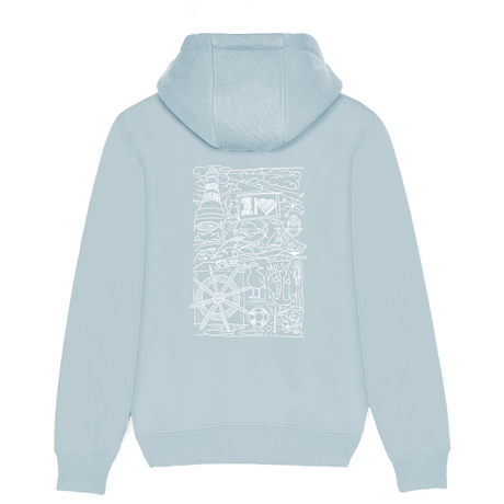 Ocean Collage – Unisex Hoodie | 100% Bio-Baumwolle | Backprint