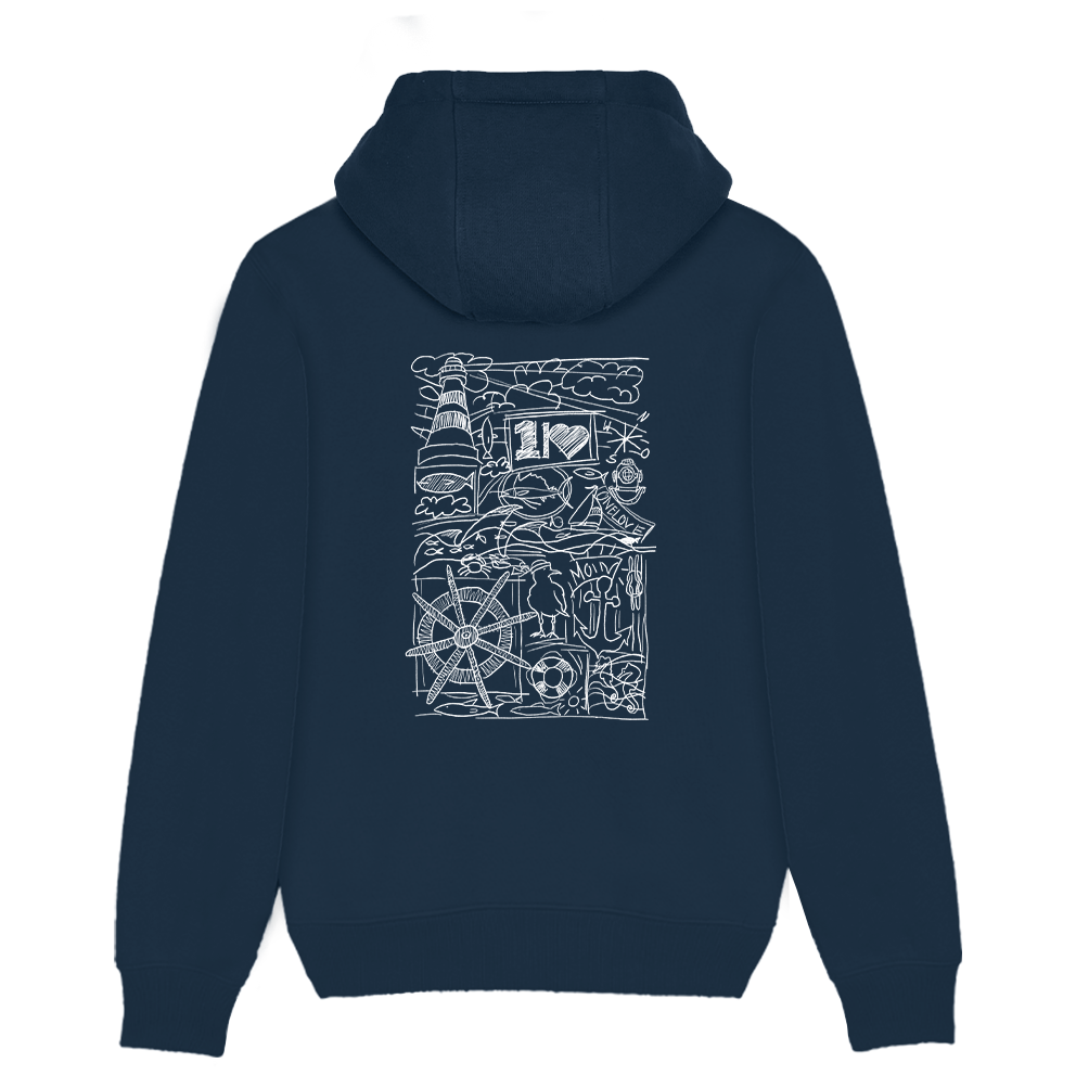 Ocean Collage – Unisex Hoodie | 100% Bio-Baumwolle | Backprint