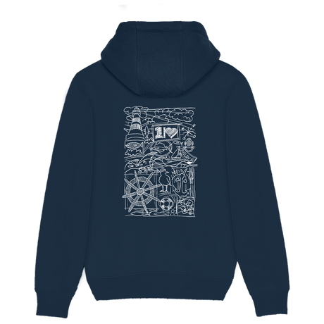 Ocean Collage – Unisex Hoodie | 100% Bio-Baumwolle | Backprint
