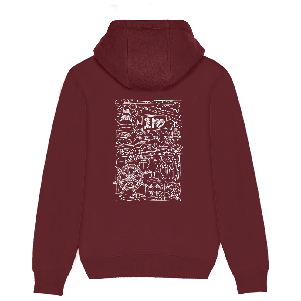 Ocean Collage – Unisex Hoodie | 100% Bio-Baumwolle | Backprint