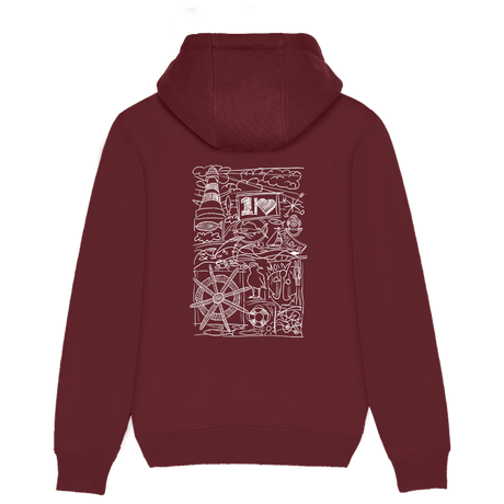 Ocean Collage – Unisex Hoodie | 100% Bio-Baumwolle | Backprint