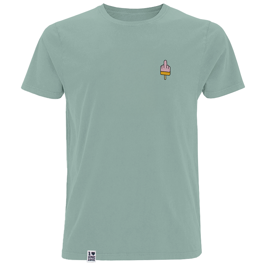 Mittelfinger Eis - Herren Shirt | 100% Bio-Baumwolle | Edler Stick