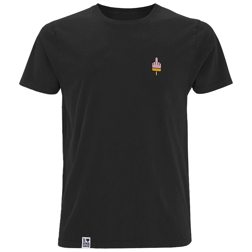 Mittelfinger Eis - Herren Shirt | 100% Bio-Baumwolle | Edler Stick