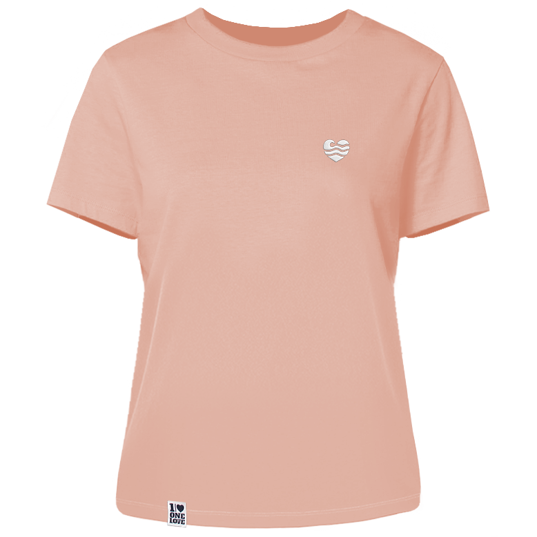 Wellenherz – Damen Shirt | 100% Bio-Baumwolle | Edler Stick