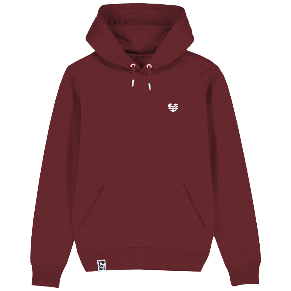 Wellenherz - Unisex Hoodie | 100% Bio-Baumwolle | Edler Stick