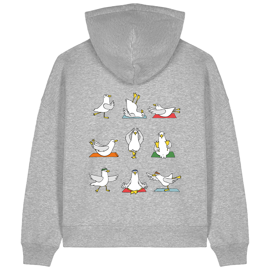 Yoga Möwen – Damen Hoodie | Bio-Baumwolle | Backprint