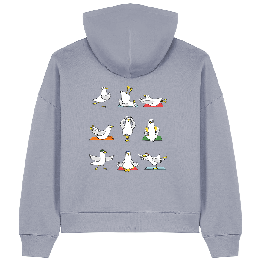 Yoga Möwen – Damen Hoodie | Bio-Baumwolle | Backprint