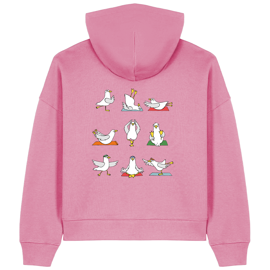Yoga Möwen – Damen Hoodie | Bio-Baumwolle | Backprint