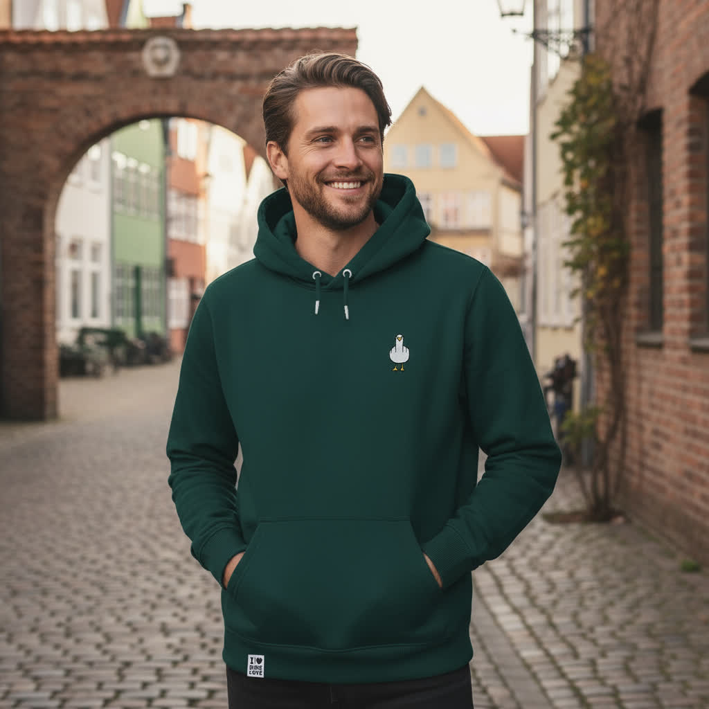 F**k You Möwe  - Unisex Hoodie | 100% Bio-Baumwolle | Edler Stick