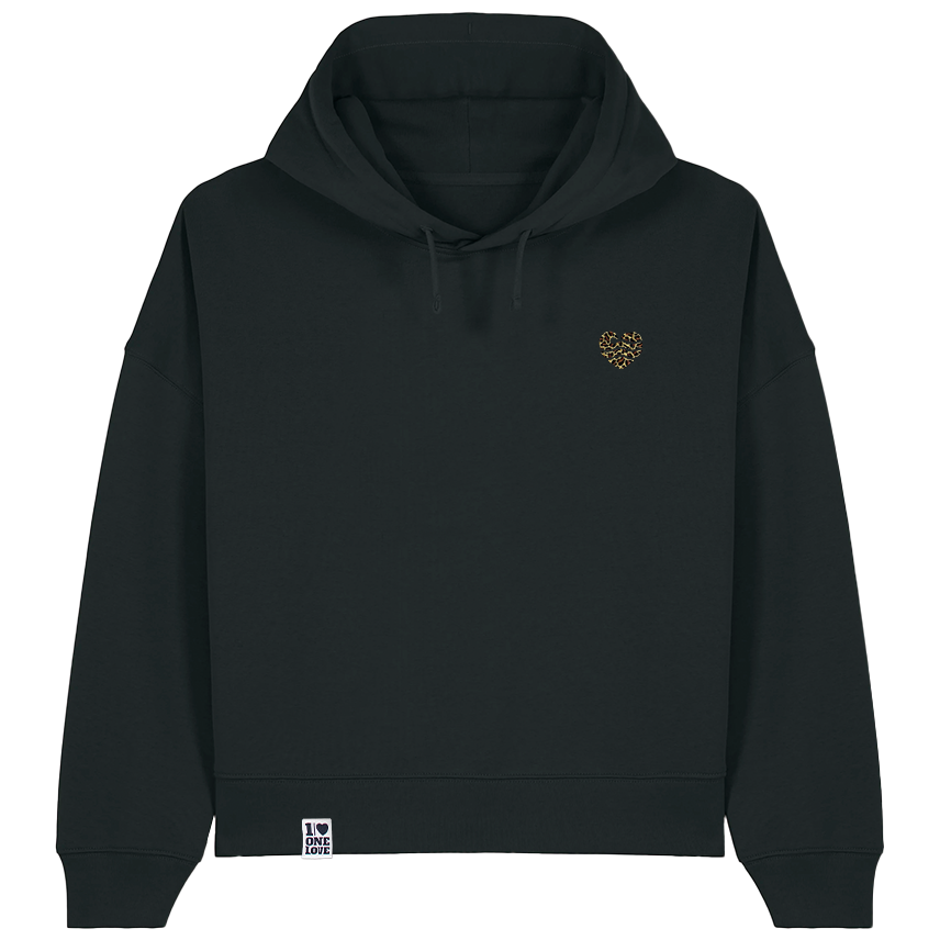 Wellenherz - Damen Hoodie | Bio-Baumwolle | Edler Stick