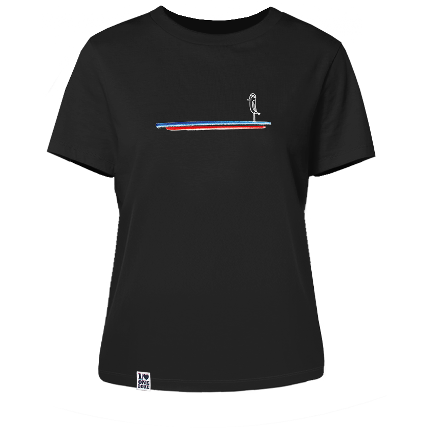 Blau Weiss Rot Piepmatz  - Damen Shirt  | 100% Bio-Baumwolle