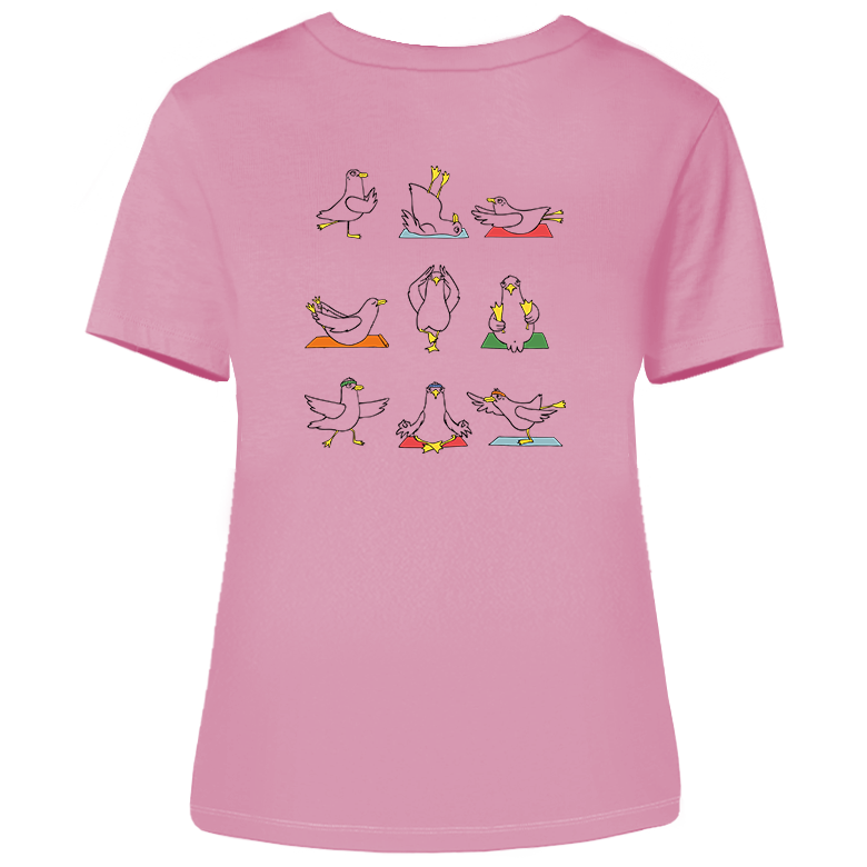 Yoga Möwen – Damen Shirt | V-Ausschnitt | Backprint