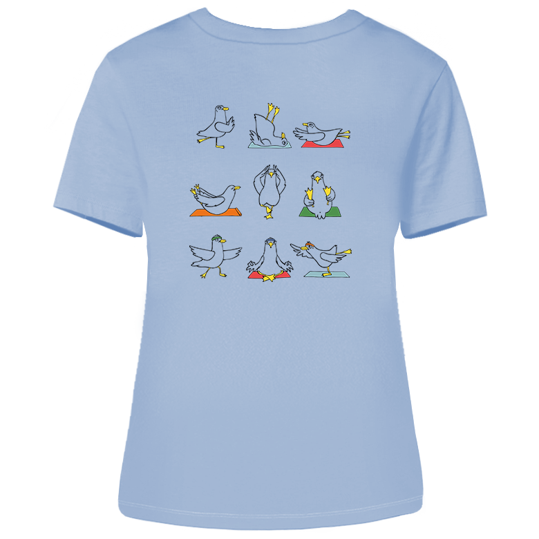 Yoga Möwen – Damen Shirt | V-Ausschnitt | Backprint