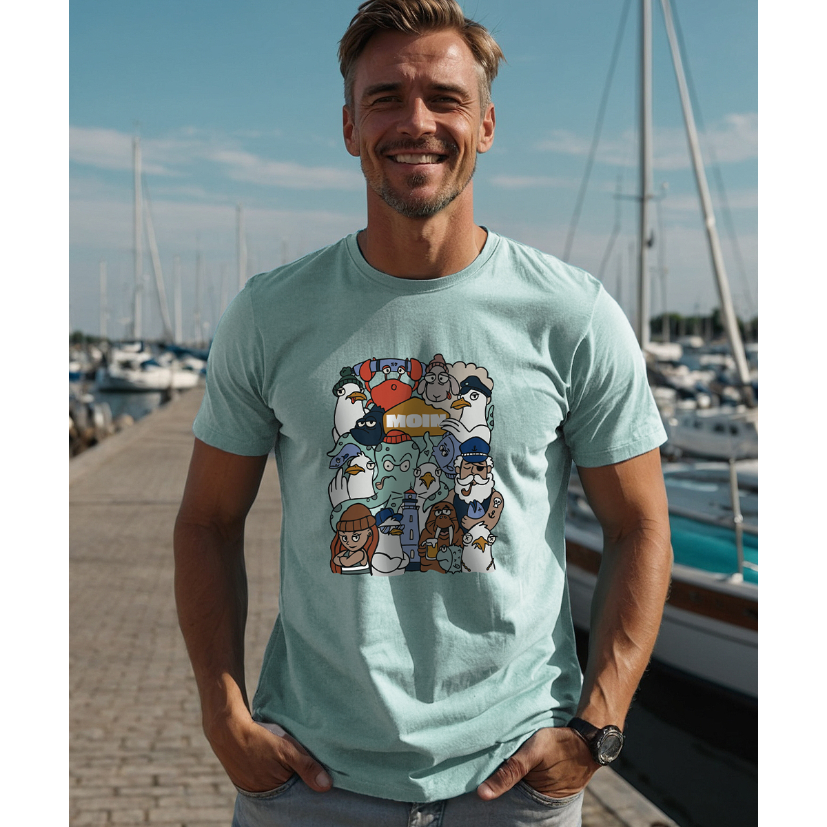 Moin Collage – Herren Shirt | 100% Bio-Baumwolle