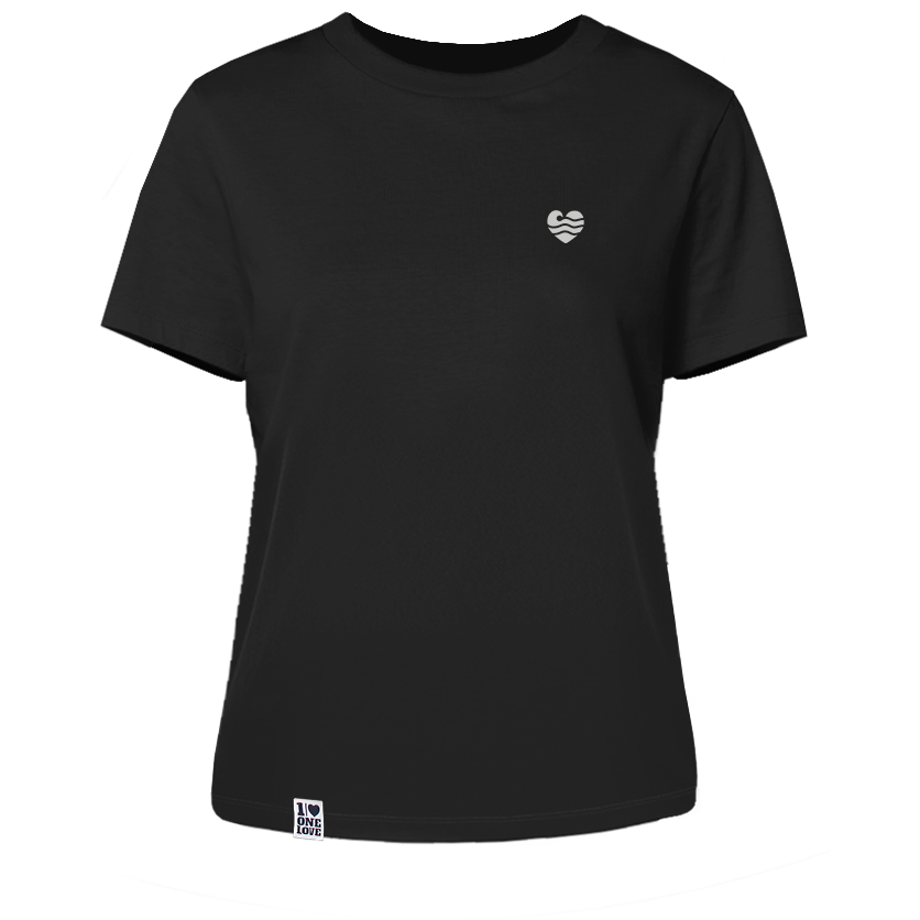 Wellenherz - Damen Shirt | 100% Bio-Baumwolle | Edler Stick