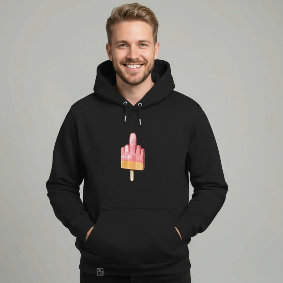 Mittelfinger Eis - Unisex Hoodie | 100% Bio-Baumwolle
