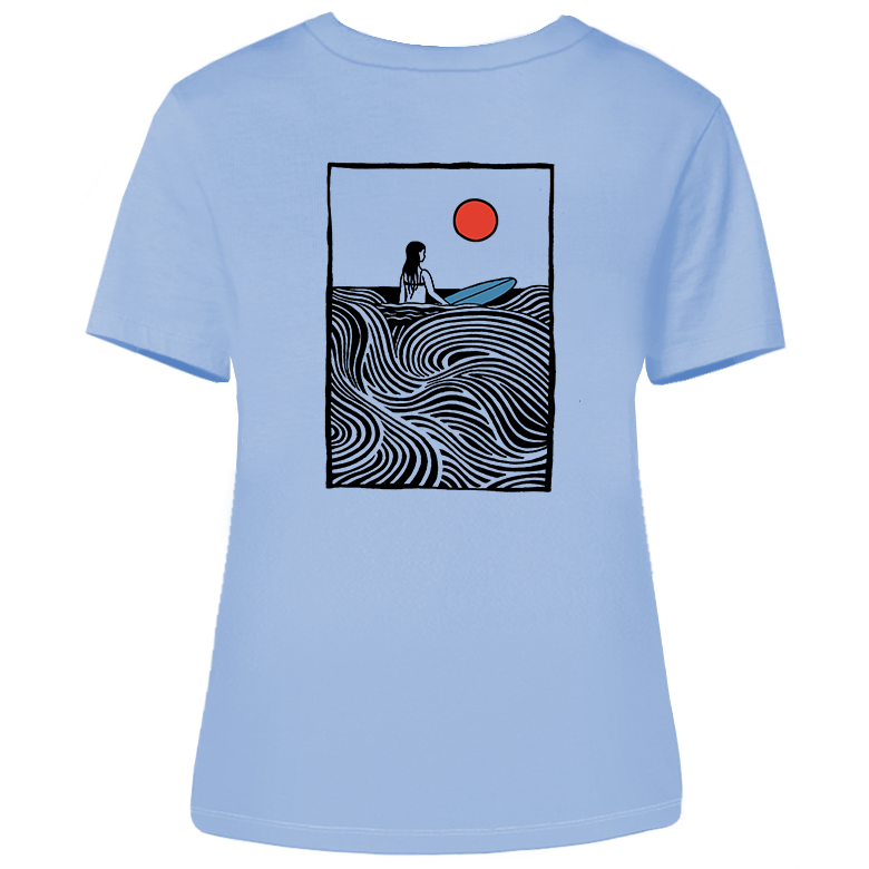 Surfer Vibes – Damen Shirt | 100% Bio-Baumwolle | Backprint