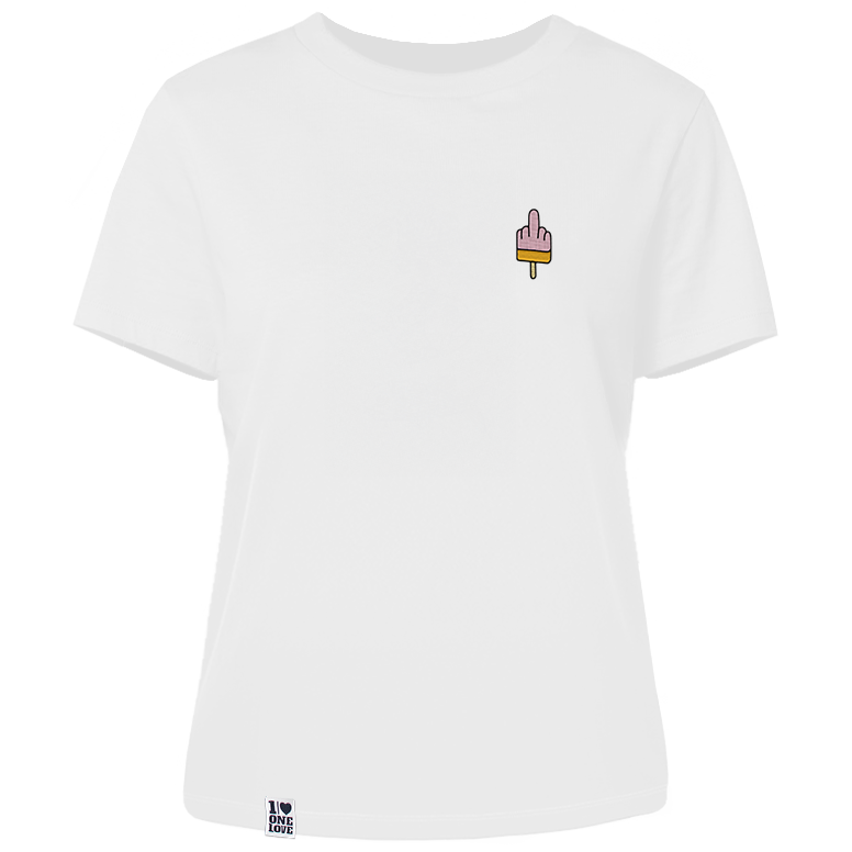 Mittelfinger Eis  - Damen Shirt | 100% Bio-Baumwolle | Edler Stick
