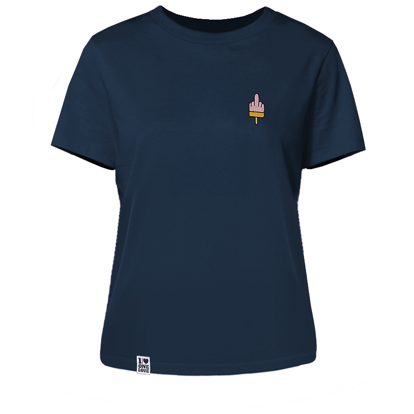 Mittelfinger Eis  - Damen Shirt | 100% Bio-Baumwolle | Edler Stick