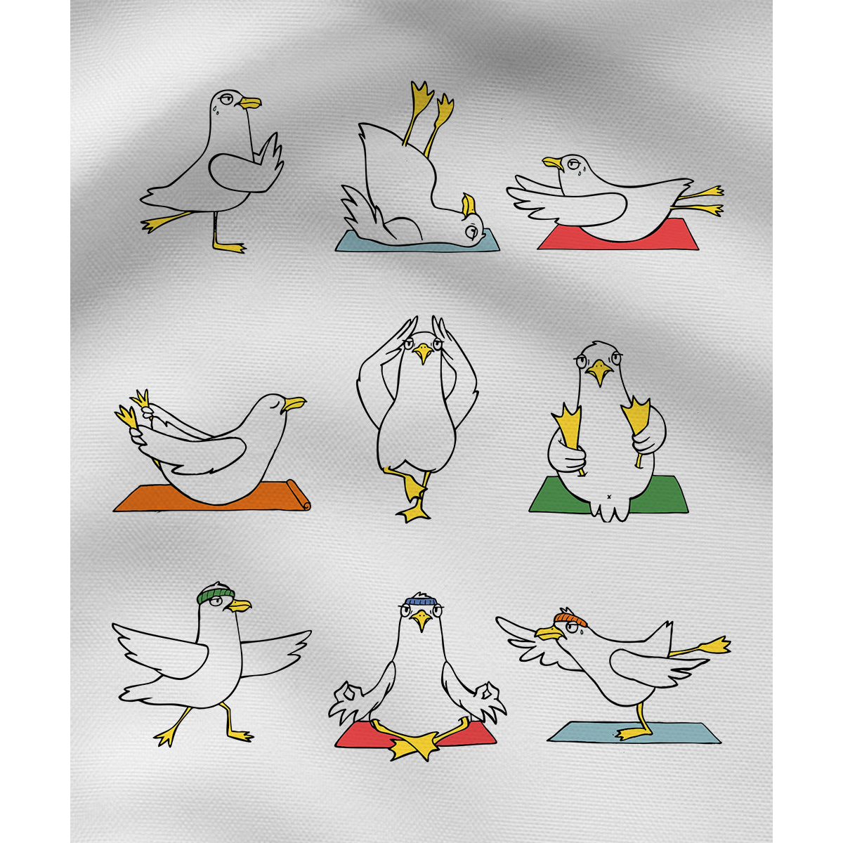 Yoga Möwen – Herren Shirt | 100% Bio-Baumwolle | Backprint