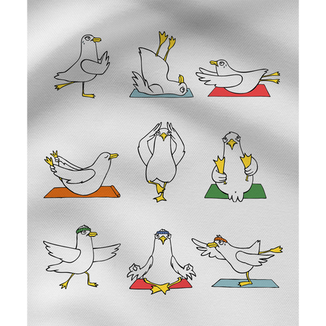 Yoga Möwen – Herren Shirt | 100% Bio-Baumwolle | Backprint