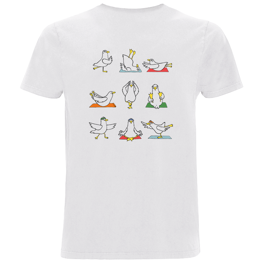 Yoga Möwen – Herren Shirt | 100% Bio-Baumwolle | Backprint