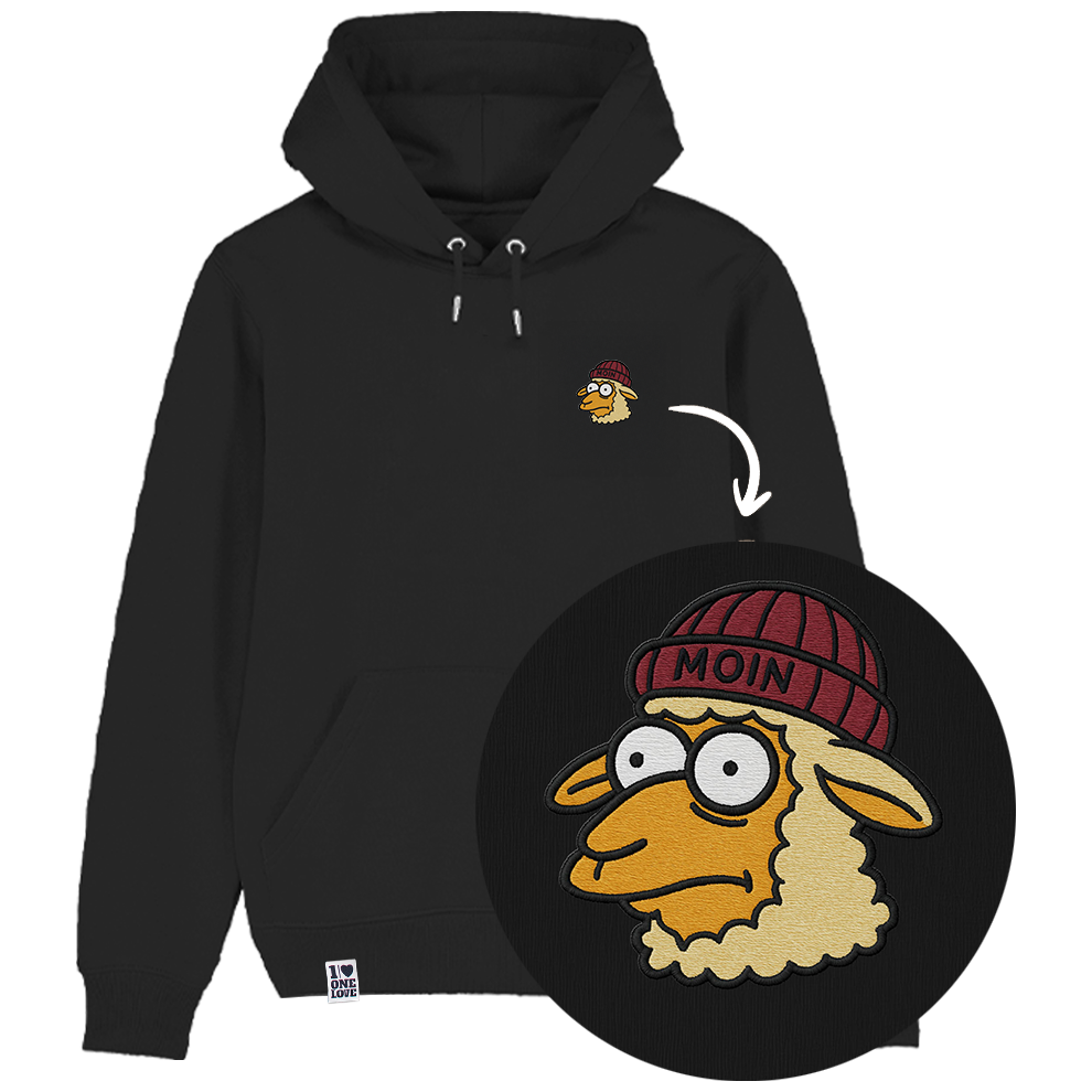 Moin Schaf Stick  - Unisex Hoodie | 100% Bio-Baumwolle | Edler Stick