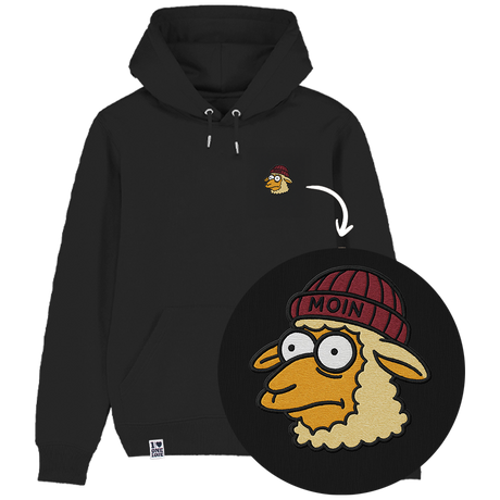 Moin Schaf Stick  - Unisex Hoodie | 100% Bio-Baumwolle | Edler Stick