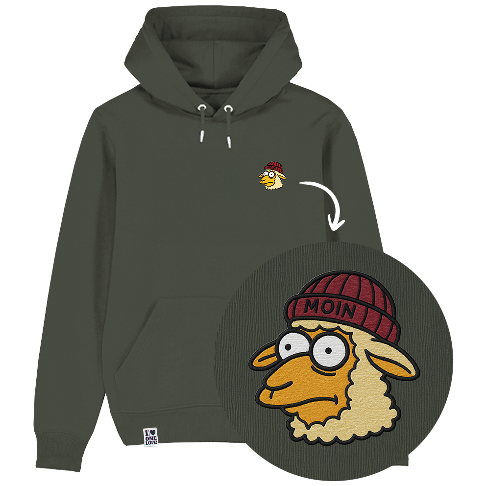 Moin Schaf Stick  - Unisex Hoodie | 100% Bio-Baumwolle | Edler Stick