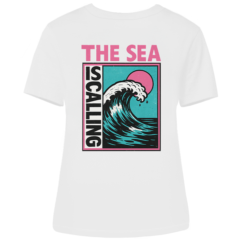 The Sea Is Calling  - Damen Shirt | 100% Bio-Baumwolle | Backprint