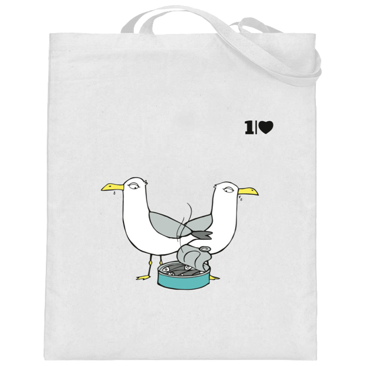 Möwen-Rendezvous – Nachhaltiger Jutebeutel