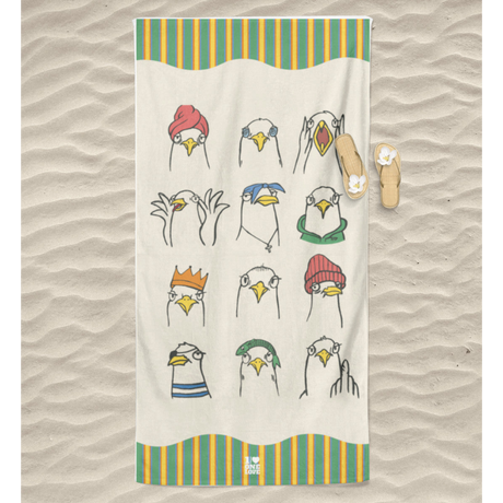 Möwen Collage - Strandtuch