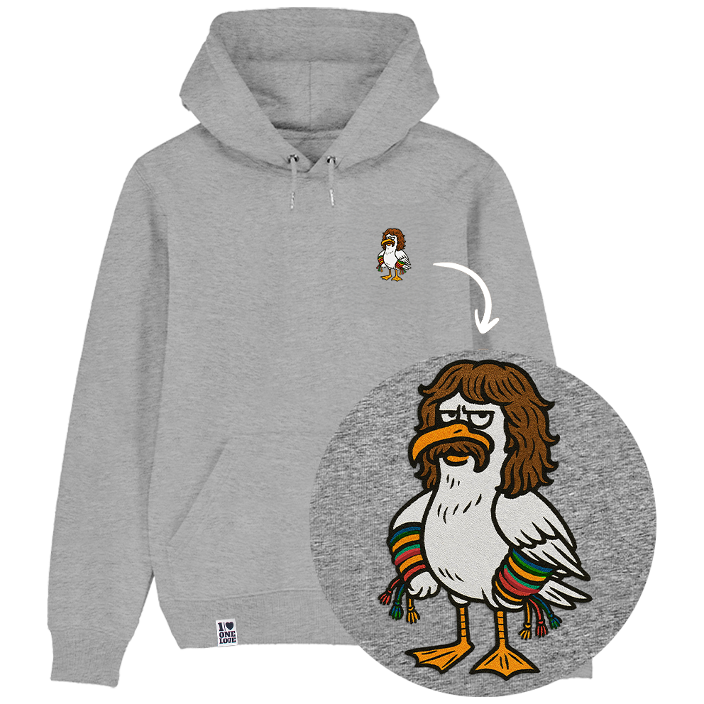 Möwe Wolle - Unisex Hoodie | 100% Bio-Baumwolle | Edler Stick