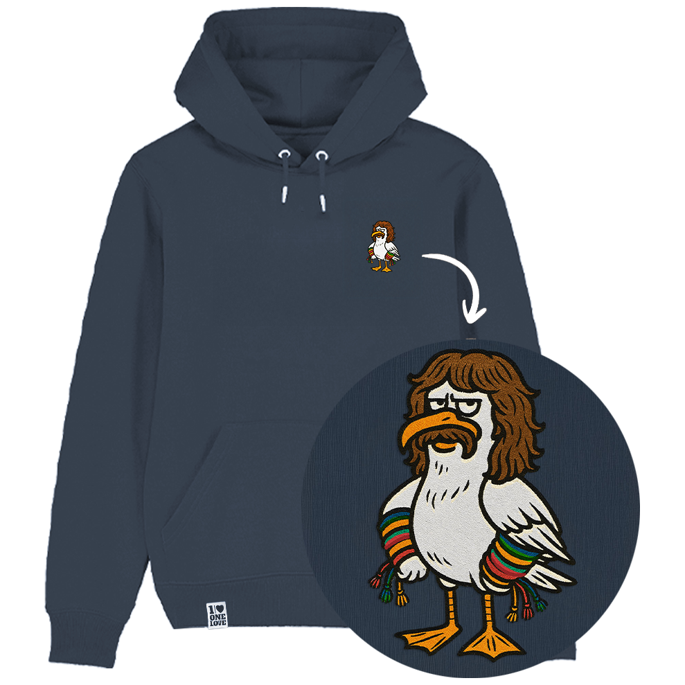 Möwe Wolle - Unisex Hoodie | 100% Bio-Baumwolle | Edler Stick