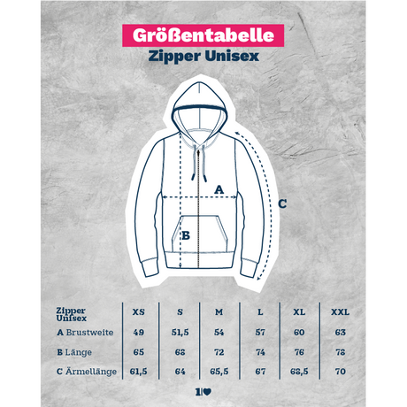 Wellenherz-Herzstück Unisex-Zipper