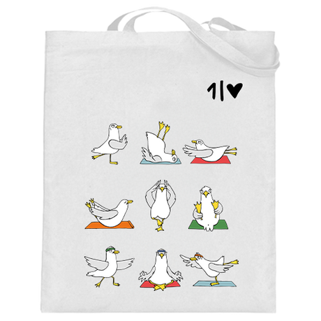 Yoga Möwen  - Jutebeutel