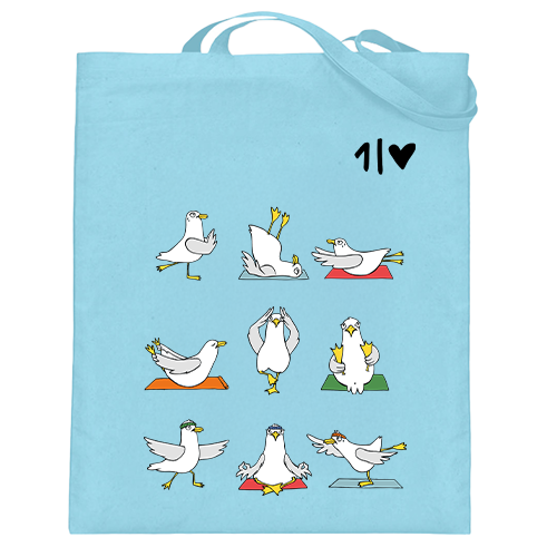 Yoga Möwen  - Jutebeutel