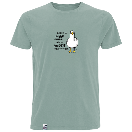 Lieber im Meer baden, als ich Arbeit schwimmen  - Herren Shirt | 100% Bio-Baumwolle