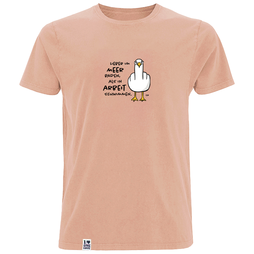 Lieber im Meer baden, als ich Arbeit schwimmen  - Herren Shirt | 100% Bio-Baumwolle