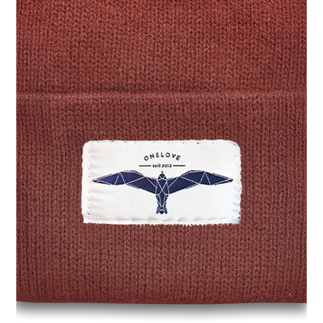 Geometrische Möwe Beanie Blutorange