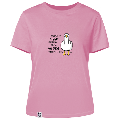 Lieber im Meer baden, als in Arbeit schwimmen  - Damen Shirt | 100% Bio-Baumwolle