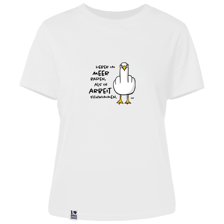 Lieber im Meer baden, als in Arbeit schwimmen  - Damen Shirt | 100% Bio-Baumwolle