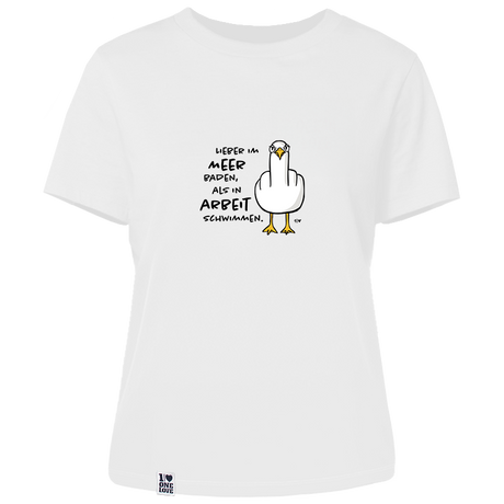 Lieber im Meer baden, als in Arbeit schwimmen  - Damen Shirt | 100% Bio-Baumwolle