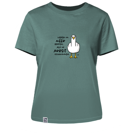 Lieber im Meer baden, als in Arbeit schwimmen  - Damen Shirt | 100% Bio-Baumwolle
