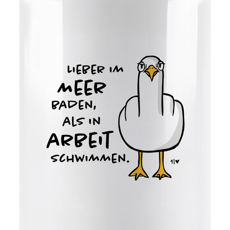 F**k You Möwe  - Edelstahl Trinkflasche